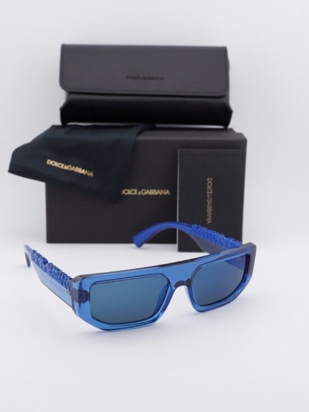 Dolce & Gabbana DG6203 300925 Rectangle Sunglasses - Blue / Grey